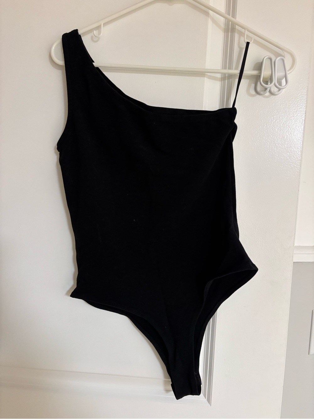 One-Piece Black Asymmetrical Bodysuit